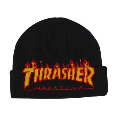 Czapka Thrasher Flame Fold Beanie Black