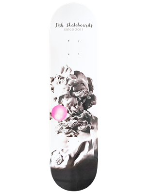 Blat Fish Skateboards Bubble Gum II White 8.0