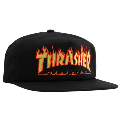 Czapka Thrasher Flame Embroidered Snapback Black